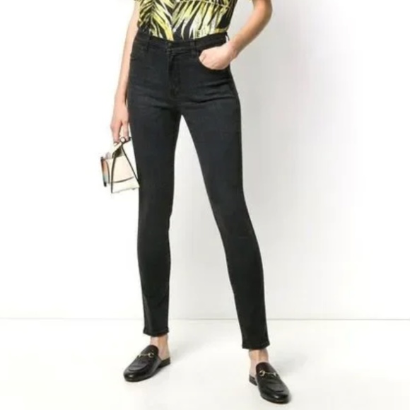 J BRAND Women's Black Maria High Rise Denim Skinny Jeans Dark Wash SZ 26 - Picture 2 of 5